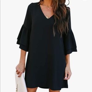 Belongsci Bell Sleeve Shift Mini Dress